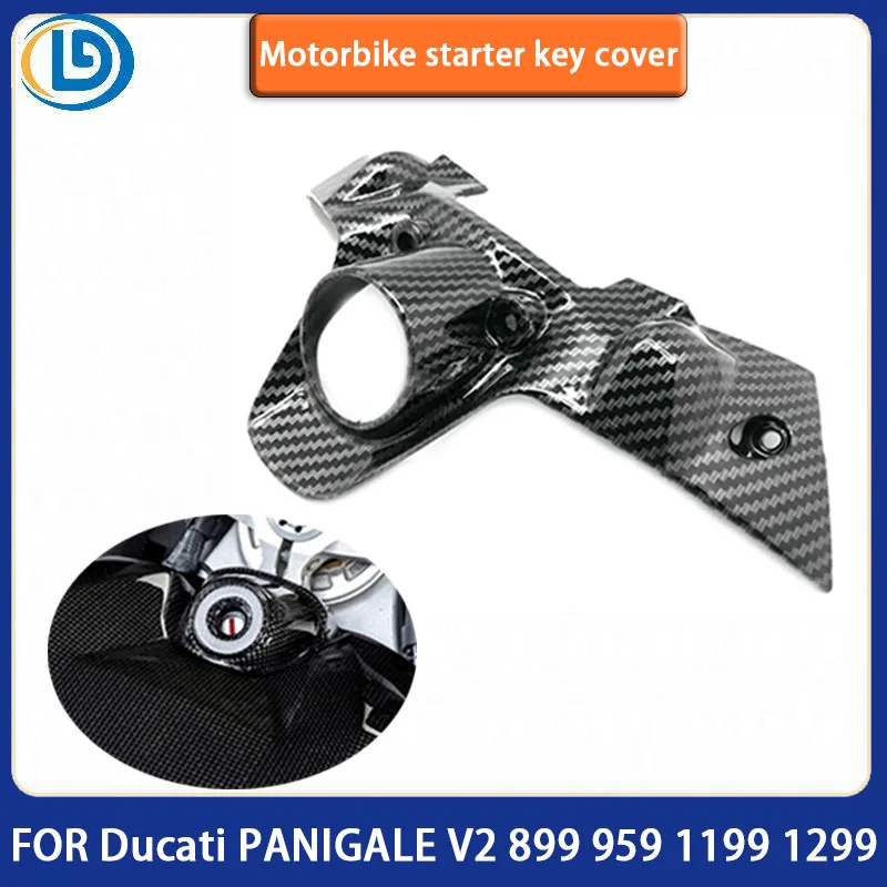 

Motorcycle Accessories Start Key Cover Black ABS Carbon Fiber Fairing Parts FOR Ducati PANIGALE V2 899 959 1199 1299