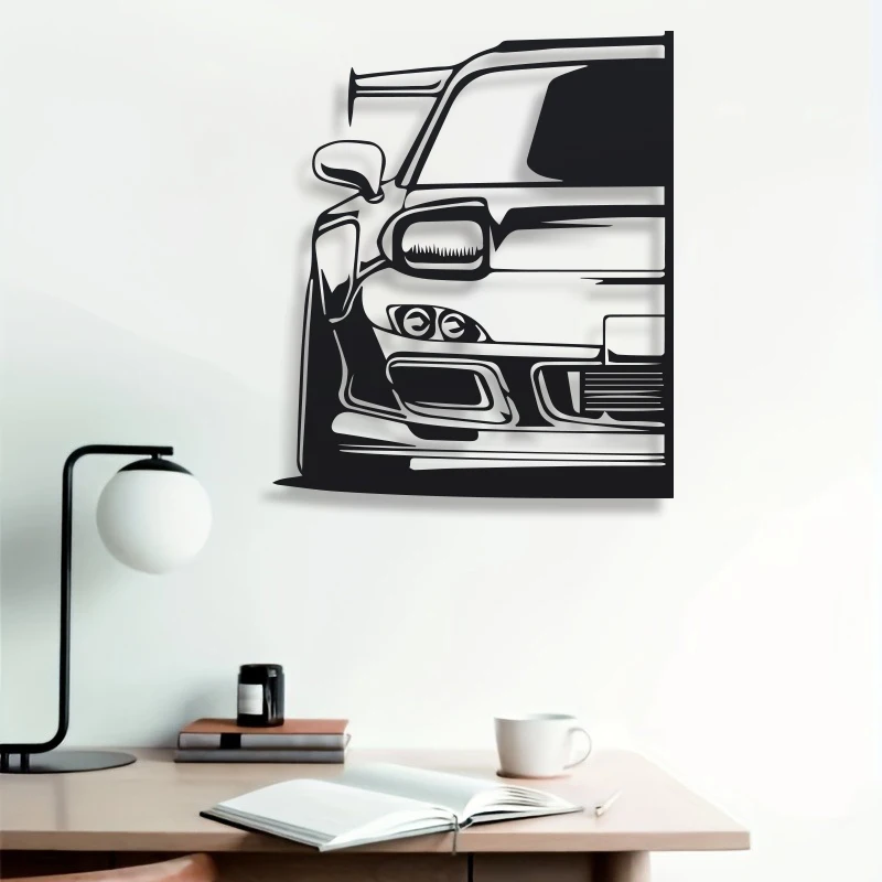 1 Stück RX7 Metall-Auto-Wandkunst |   Wanddekoration aus Metall |   Automobilgeschenk für den Weltraum von Männern |   Geburtstag, Heimdekoration, Mottoparty