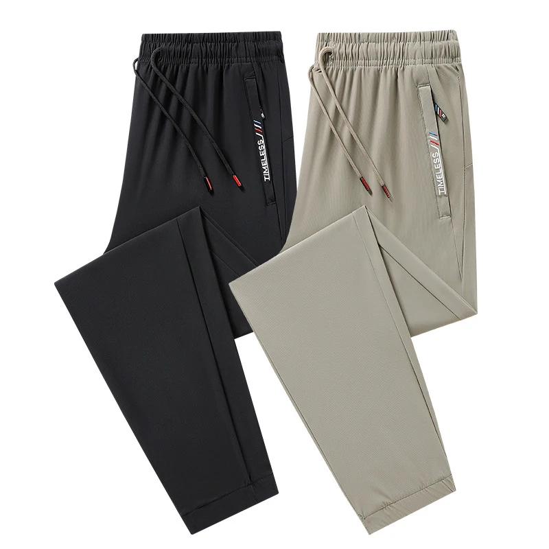 

Summer Ice Silk Loose Pants for Men Trendy Brand Breathable Sunscreen Casual Sports Nine Cent Trousers