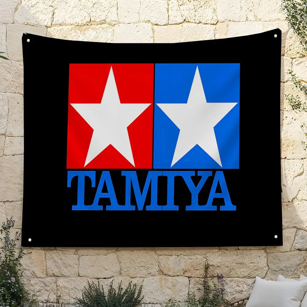 Brand T-Tamiya Cool Logo Flags Home Yard & Garden Decor Banner - Indoor Outdoor Wall Hanging Flag