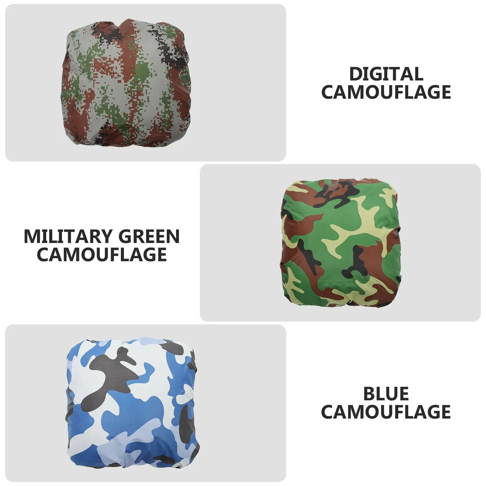 

3Pcs Waterproof Camo Backpack Cover Rainproof Scratch-Resistant Lightweight Foldable for Hiking Camping Travel