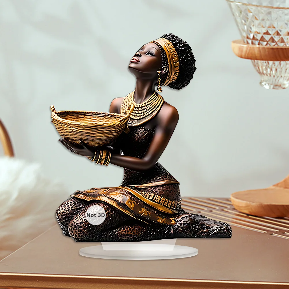 1PCS African Women Prayer Pattern Desktop Decoration Sculpture Home Decoration Living Room Decoration Festival Decoration