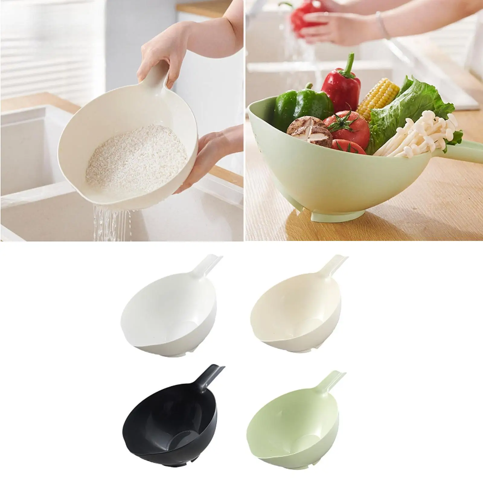 

Rice Washer Rice Sieve Cleaning Rice Washing Bowl for Potatoes Beans Spinach