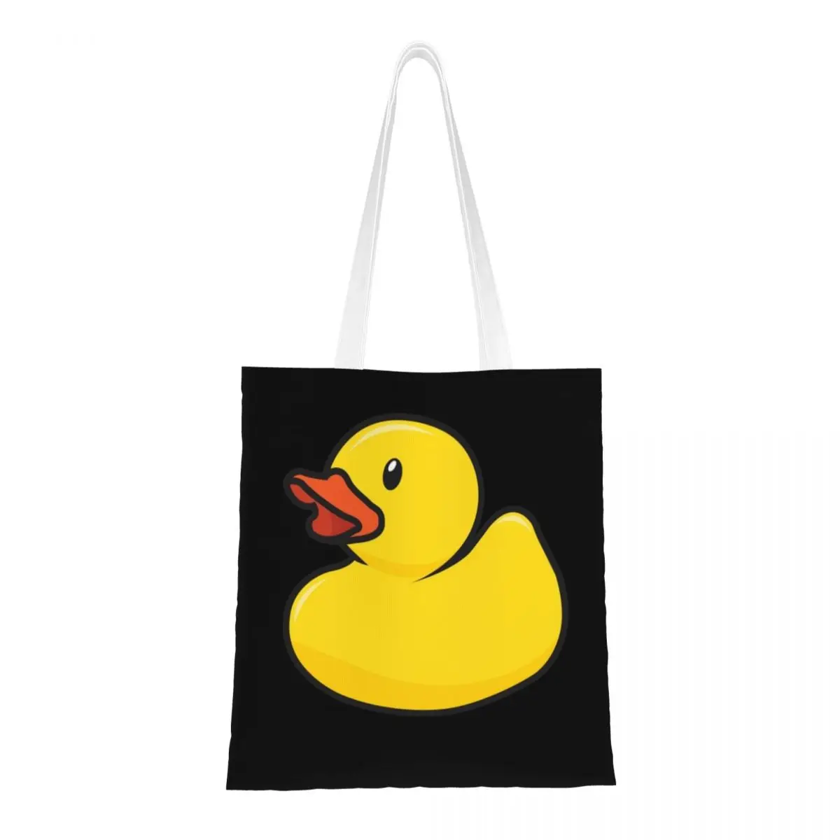 Rubber Duck 1 Tas Belanja Kanvas Anak Perempuan Tas Tote Tas Tangan Travel Bahu Wanita Yang Dapat Digunakan Kembali