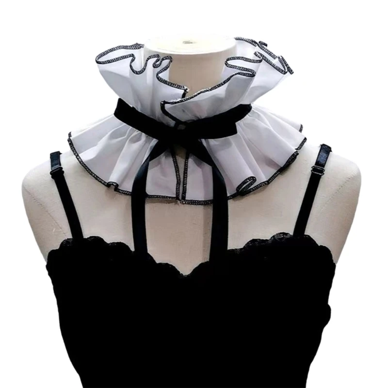 Court Ruffled Collar Girls Clothes Victorian Collar Lapel Medieval Cosplay Victorian Ruffled Choker Collar