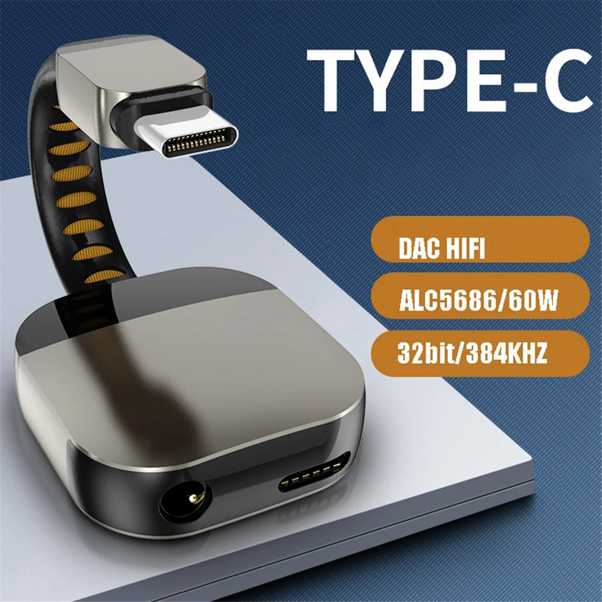 AU49_Type C to 3.5mm Jack Headphone Adapter Type C Splitter