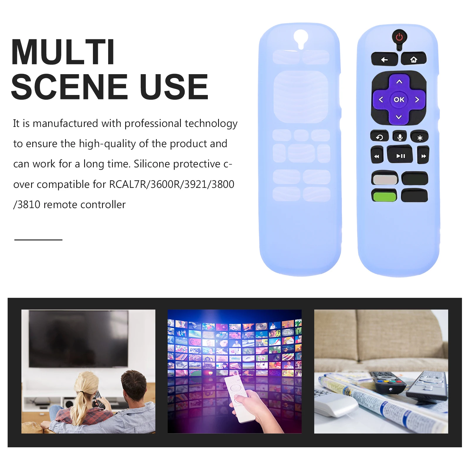 

Silicone Remote Control Case Shockproof Protective Cover for RCAL7R 3600R 3921 3800 3810 Stick Controller Bumper Back Cover