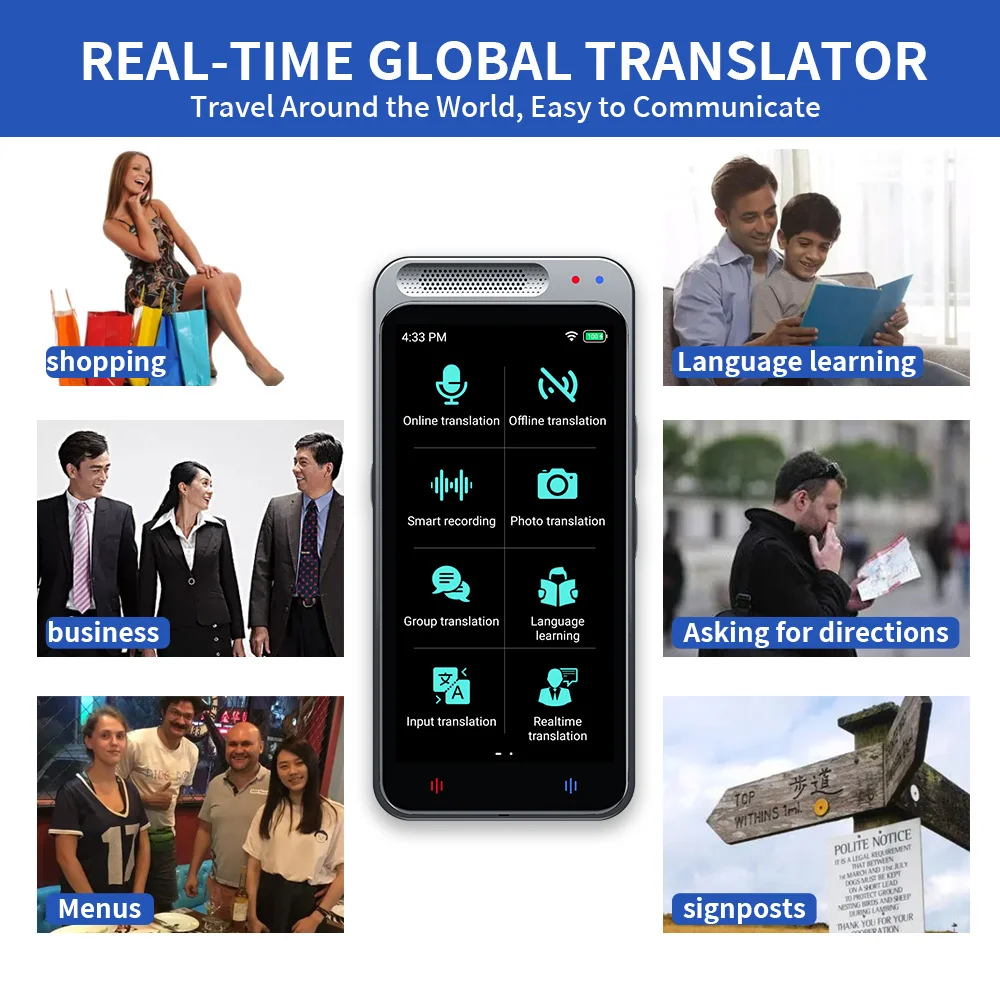 Vormor Z6 Portable Translator Wifi Bluetooth 138 Language Smart