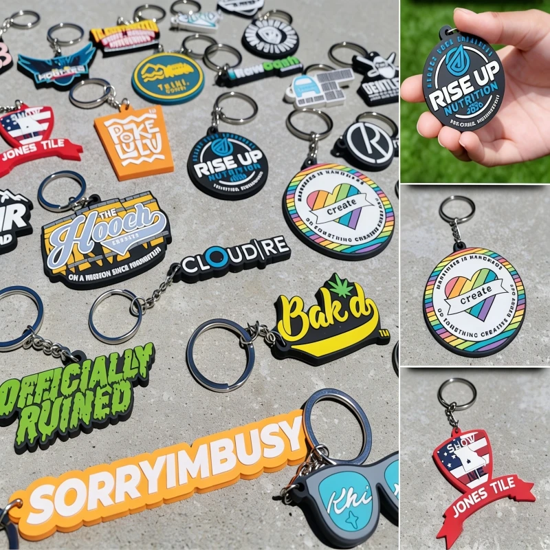 Custom PVC Keychain Customize Soft Rubber Keychain with Design and Logo DIY Silicone Key Chain Personalized PVC Keychain for Bag