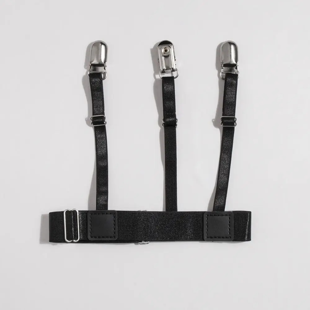 2Pcs Non-Slip Locking Clips Shirt Stays Belt Elastic Strap Locking Clamps Shirt Holder Stays Keep Shirt Tucked Adjustable