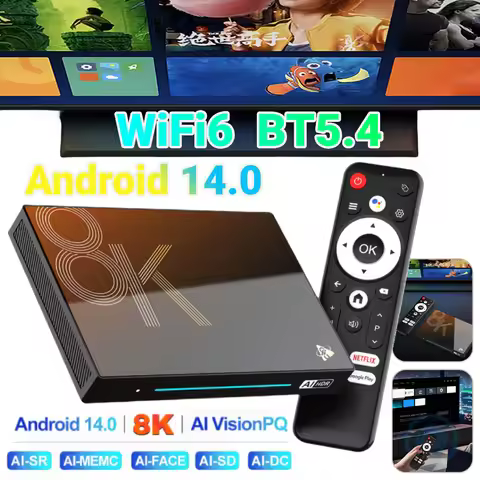 H96 Max M9S Smart TV Box Android 14.0 WiFi6 BT5.4 Octa-Core 8K H.265 1000M LAN USB 3.0 Android TV Box AV1 H.265 Media Player