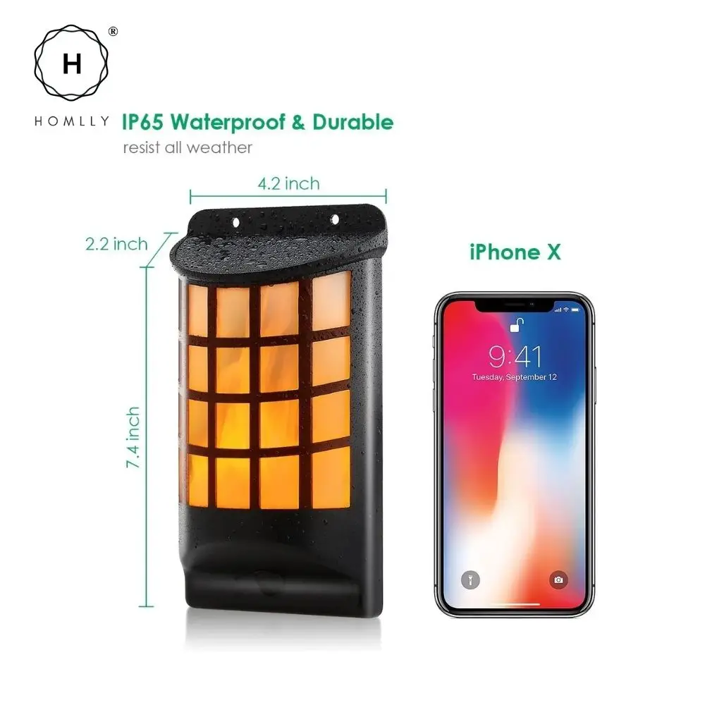 Gardi Solar LED Dancing Flame Wall Mounted Lights wall light