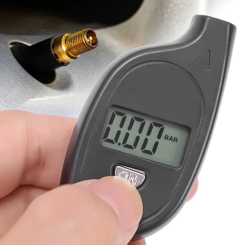 Car Tire Pressure Gauge Auto Mini Keychain LCD Digital Display Tire Air Pressure Tester Meter Car Motorcycle Tire Safety Alarm