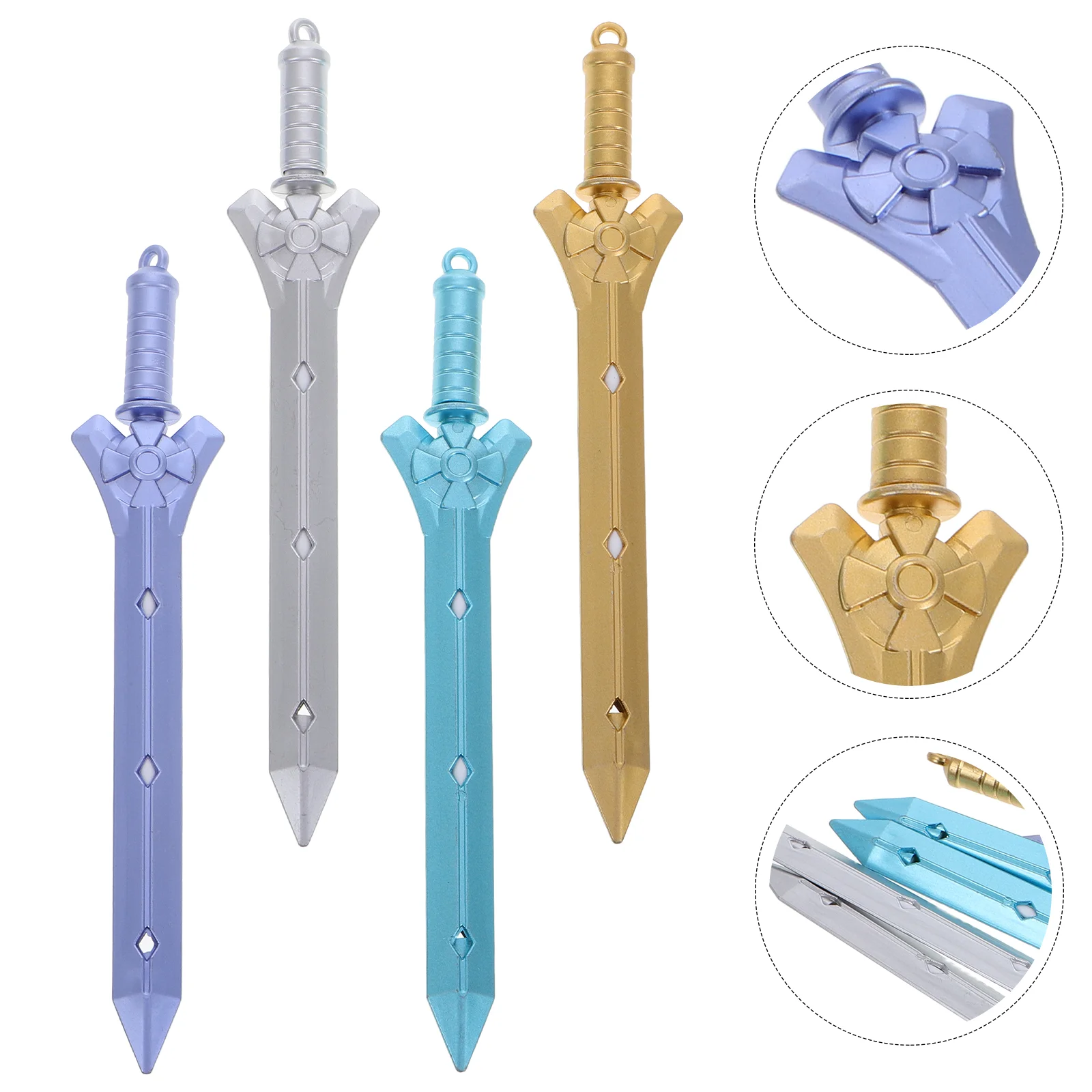 12 Pcs Creative Sword Pen Signature Stationery Gel Brush Sword-shaped Swords Pens for Writing Plastic School Student Use