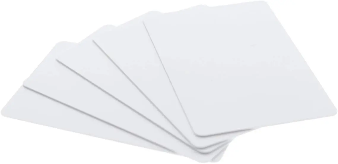 

Glossy White Blank Plastic PVC Business Card Good For ID Badge Printers Graphic - Thickness 0.75mm 30mil