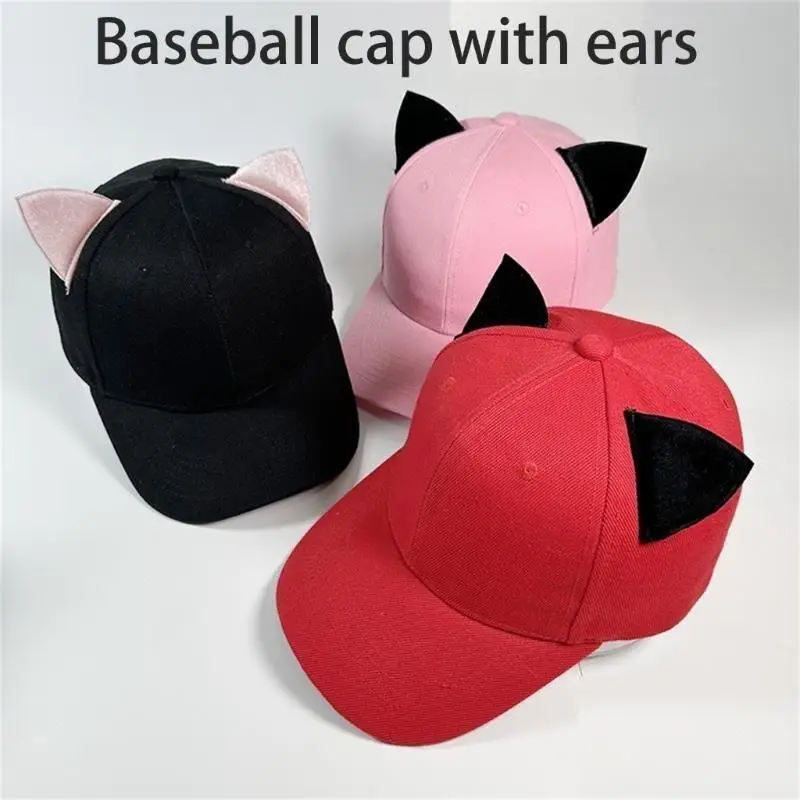 

652F Comfortable Cotton Baseball Hat with Ears Cold Weather Warm Hat Everyday Wear