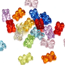 10pcs/lot Acrylic Bear Beads Clear Candy Color Spacer Loose Bead Charms for Necklace Bracelet Earrings Jewelry Making Accessorie