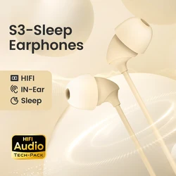 Type-C/3.5mm Earphones Wired Soft Silicone Sleep Headphones With Mic Handsfree  Headset In-Ear HIFI Earbuds For Mobile Phones
