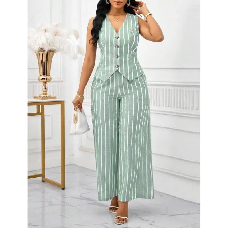 

Ele een And White Striped Fabric V 7569 Cross-Border New Sle Women's Casual Sportswear Seven-Quarter Sve