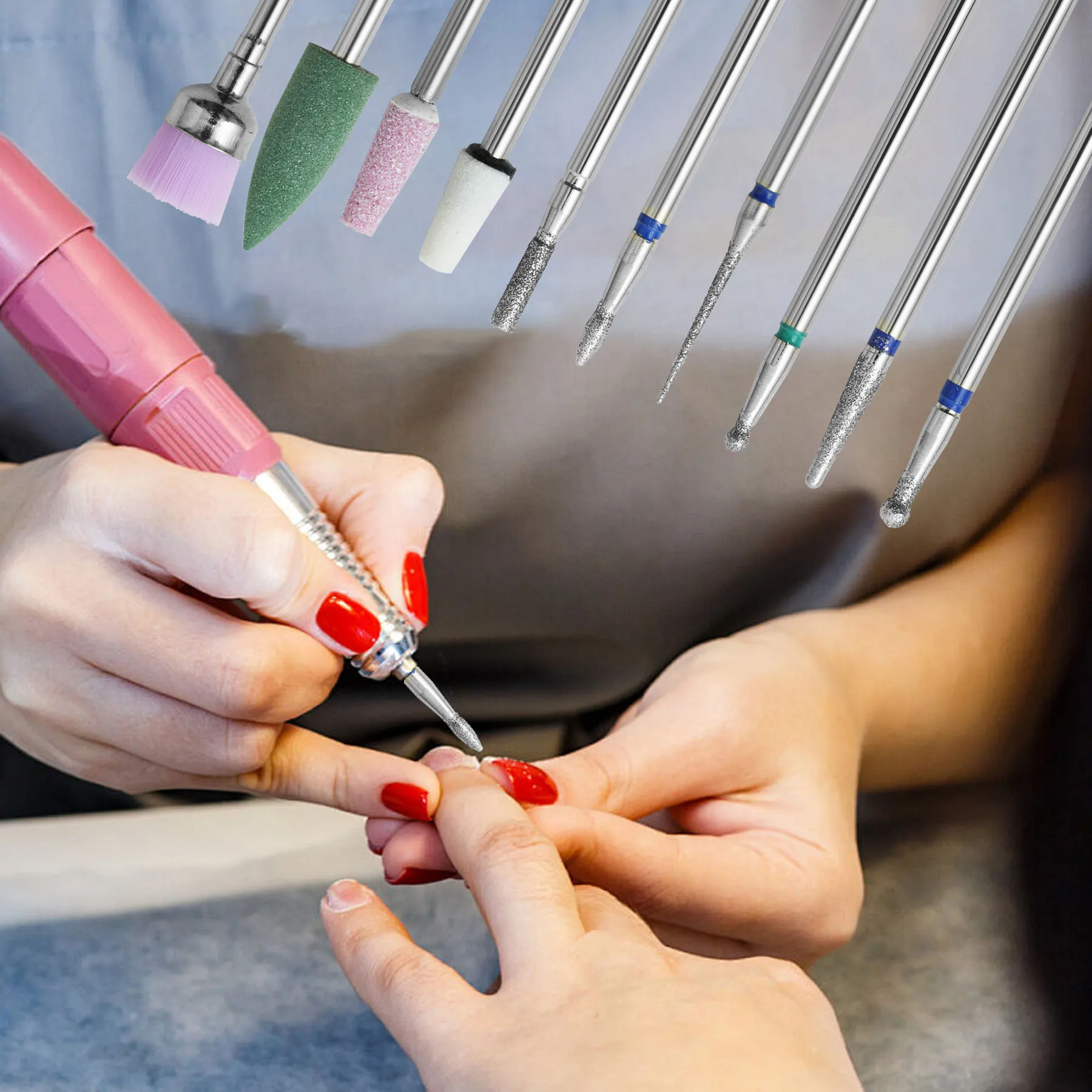 10개/박스 다기능 네일 커터 전동 네일 드릴 비트 매니큐어 페디큐어 텅스텐 합금 연마 헤드 네일 도구