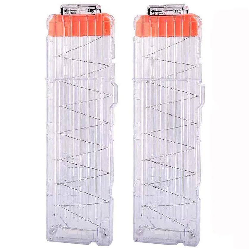 18 Clip de recharge Transparent pour Nerf Magazine fléchettes rondes remplacement pistolet jouet pince à balle souple pour Nerf Blaster arma de brinquedo