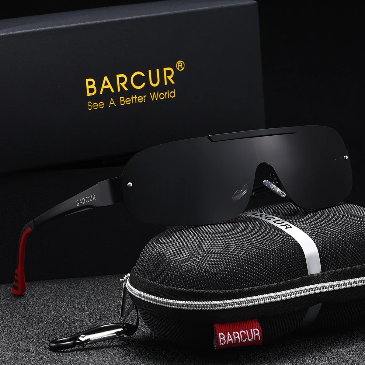 BARCUR 1개 여성용 메탈릭 편광 선글라스 대형 프레임 휴가 레저 스타일 비치 퍼포먼스 남성용 안경 워킹