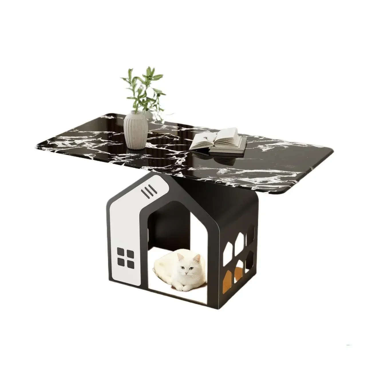 Home cat bed coffee table, house base, ultra-crystal coffee table, integrated coffee table shared by people and pets