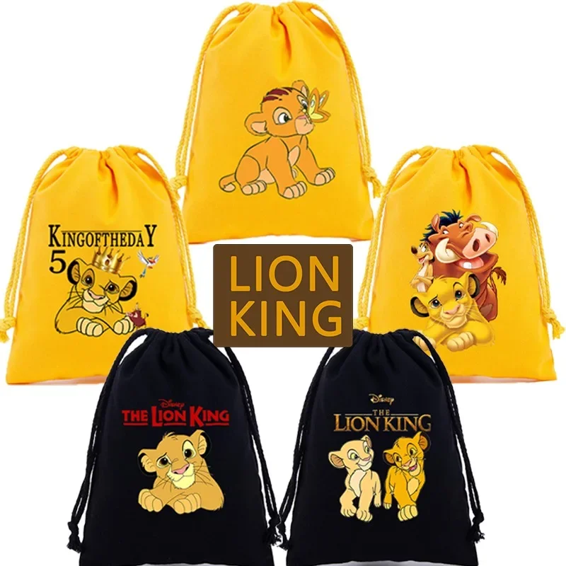 Mufasa Lion King Drawstring Bag Movie Cartoon Printed Sport Boys and Girls Kid Portable Child Birthday Party Hand Pocket Gifts