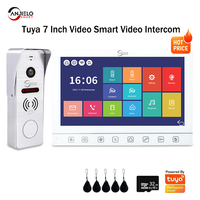 Tuya 7 Inch Video Smart Video Intercom 1080p Intercom Doorbell 160° Porteiro Electronic Doorman WiFi Camera IC Card Unlock
