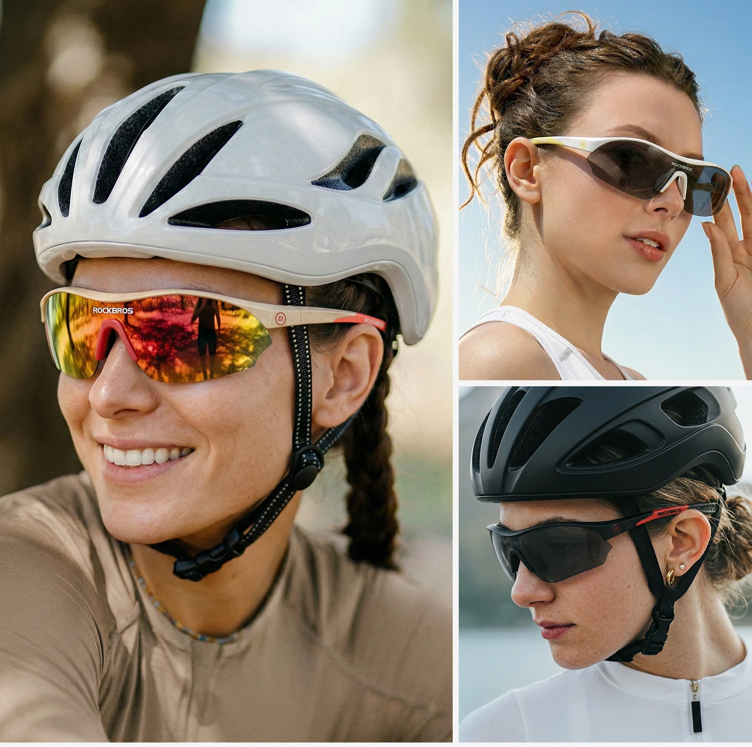 ROCKBROS Fahrradbrille UV400 Polarisierte Sport-Sonnenbrille Leichtgewicht UV-Schutz Winddichte Outdoor-Laufbrille – Detail 3