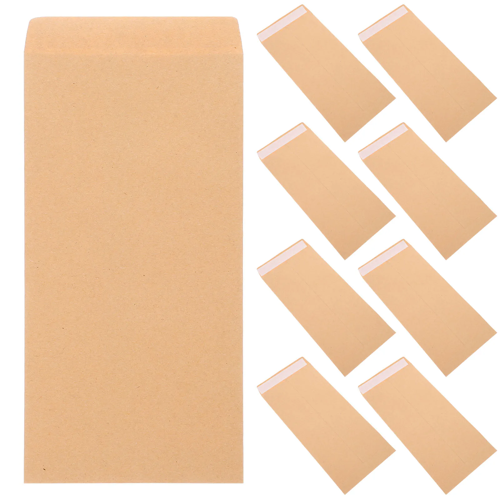 

50pcs C5 Envelopes 22 9x16 2cm 100g Kraft Paper Double Sided Tape for Letters Business Cards Coin Storage Office Accessories