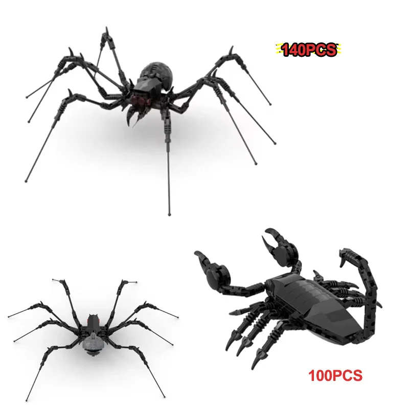 

Simulated Scorpion/Spider Small Particle Building Blocks Set Creative Assembly Animal Model Puzzle MOC Bricks Toy Halloween Gift