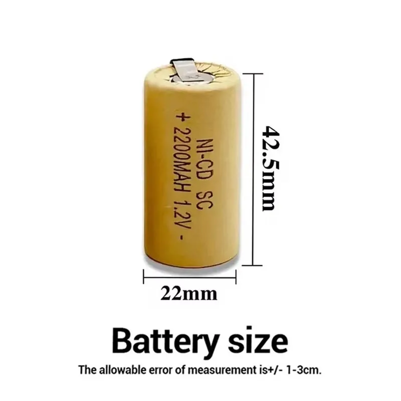 ☛Dobíjecí Ni-Cd baterie 2200mAh pro elektrické nářadí Makita, Bosch, Hitachi a DeWalt, baterie pro šroubováky, 1,2 V, vysoká kvalita - náhled 2