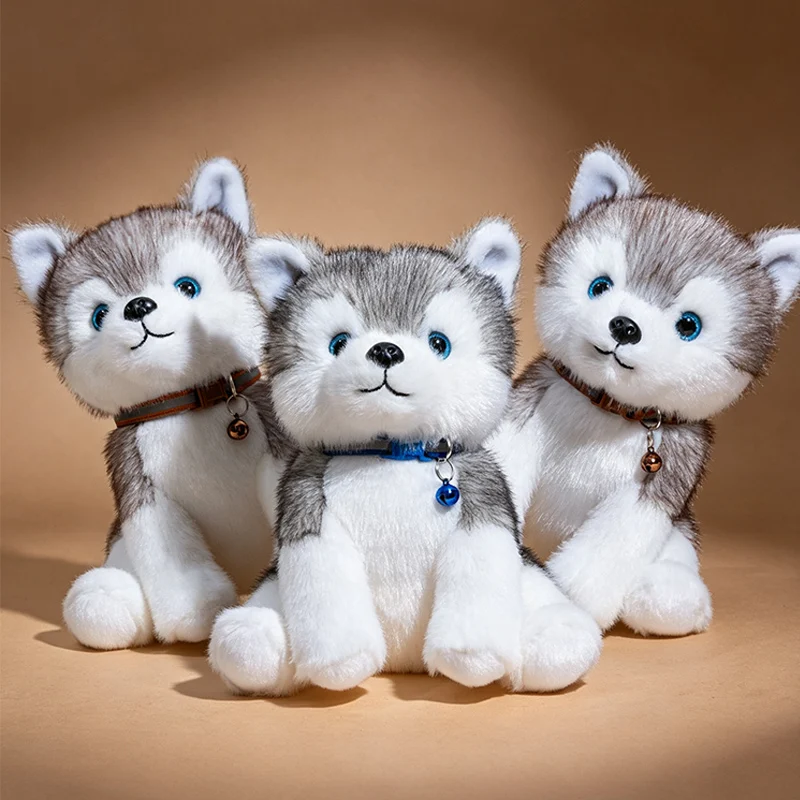 22cm Simulation Husky Stuffed Lifelike Plush Toy Intresting Dog Pet Comfort Doll Party Props Gifts