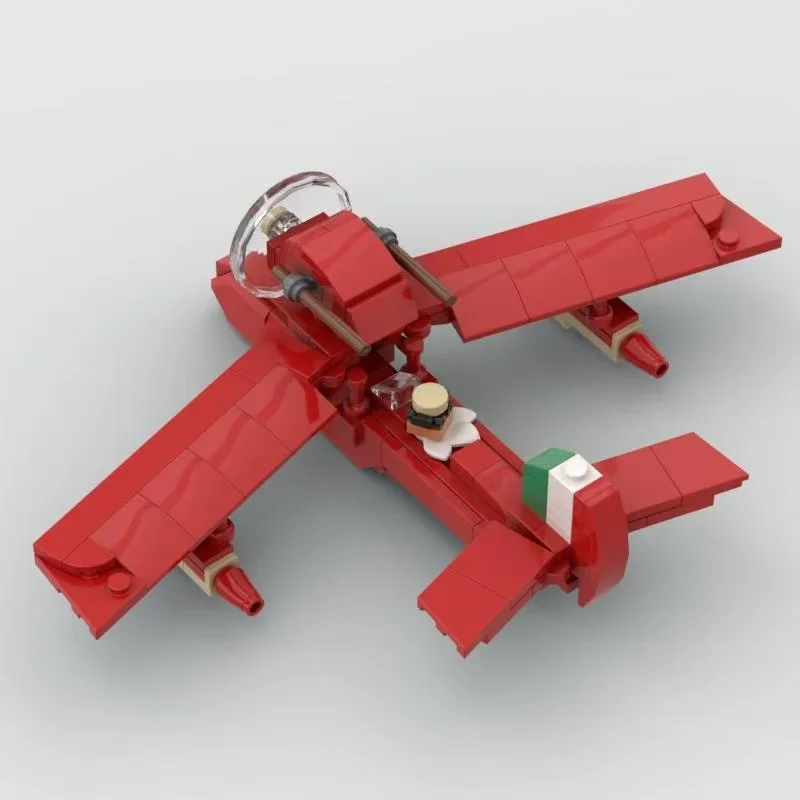 

Новый строительный блок MOC, анимация Хаяо Миядзаки, красная свинья, модель самолета в сборе, строительный блок, игрушка-сюрприз, подарок