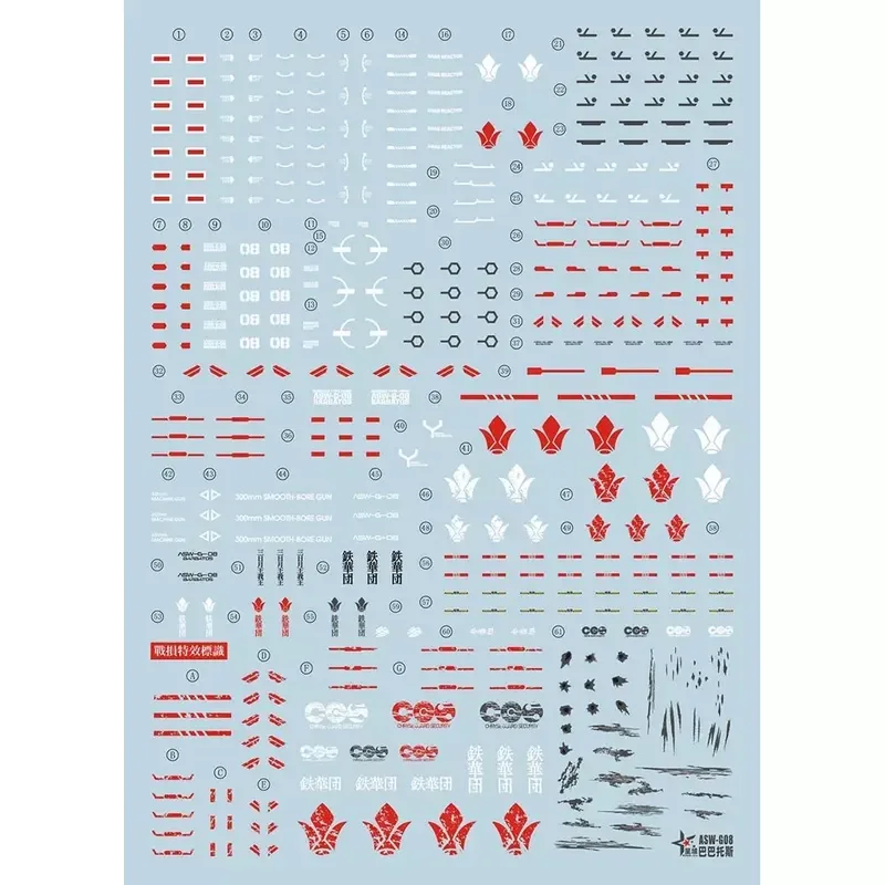 XINGYUMG High-Precision Fluorescent Waterslide Decals for MG 1/100 Quad Type Barbatos Iron Blood War Damage Style Hobby DIY