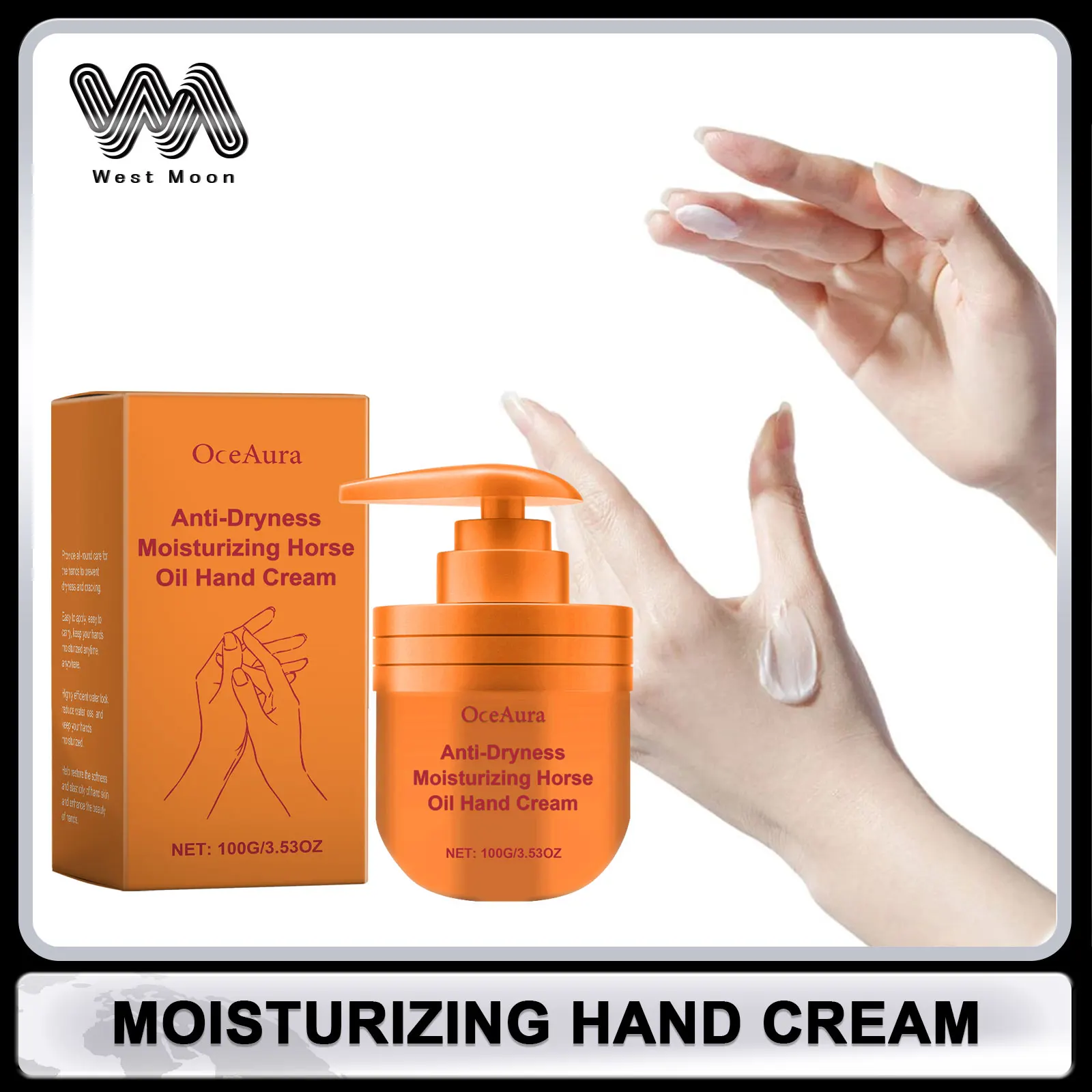 

Horse Oil Hand Cream Repair Skin Barrier Soften Nourish Dry Skin Anti Cracked Moisturizing Fragrant Brighten Hand Care Product