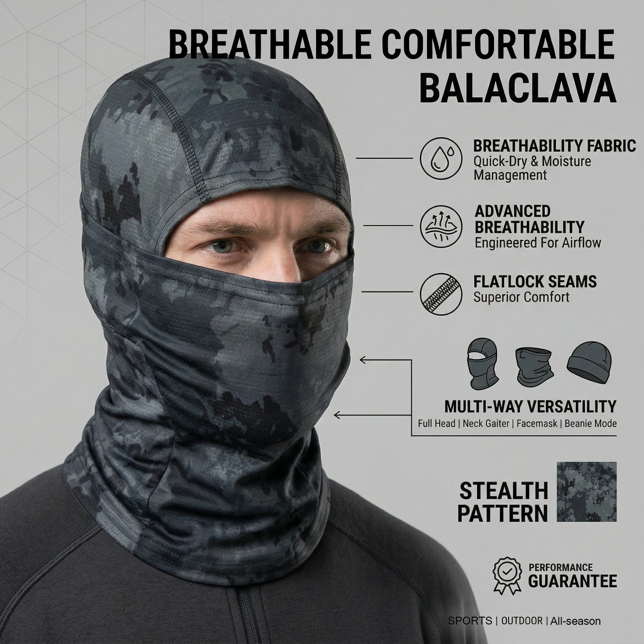Protector solar Unisex, pasamontañas de camuflaje transpirable, máscara para deportes al aire libre, correr, senderismo, pesca, esquí, ciclismo, máscara facial completa