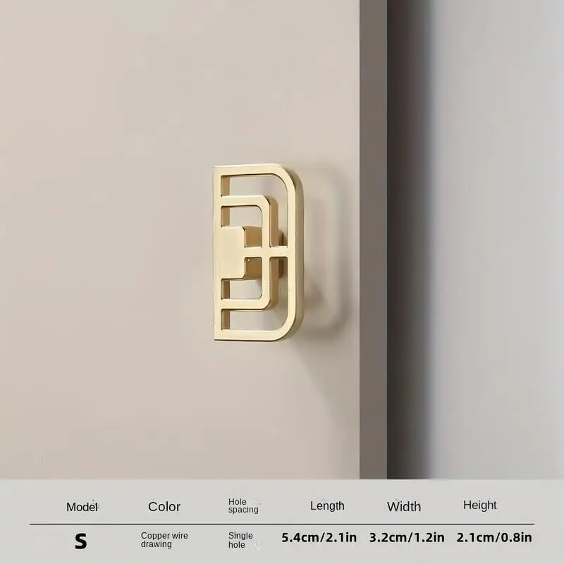 2Pcs/Lot Golden Metal Veneer Wardrobe Door Handles Extended Cabinet Drawer Pulls Drop Style Durable Metal for Dresser Storage
