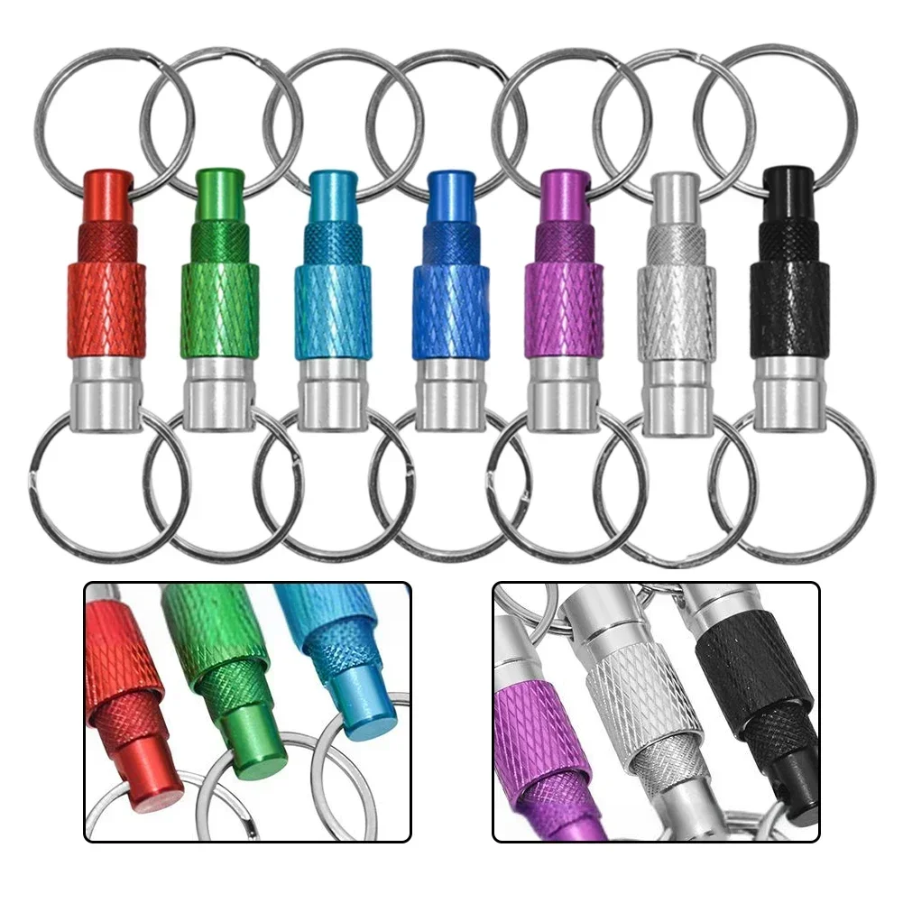 Portable Keychain With Detachable Quick Release Metal Key Ring° Rotation Dual Ring Buckle Hand Tools