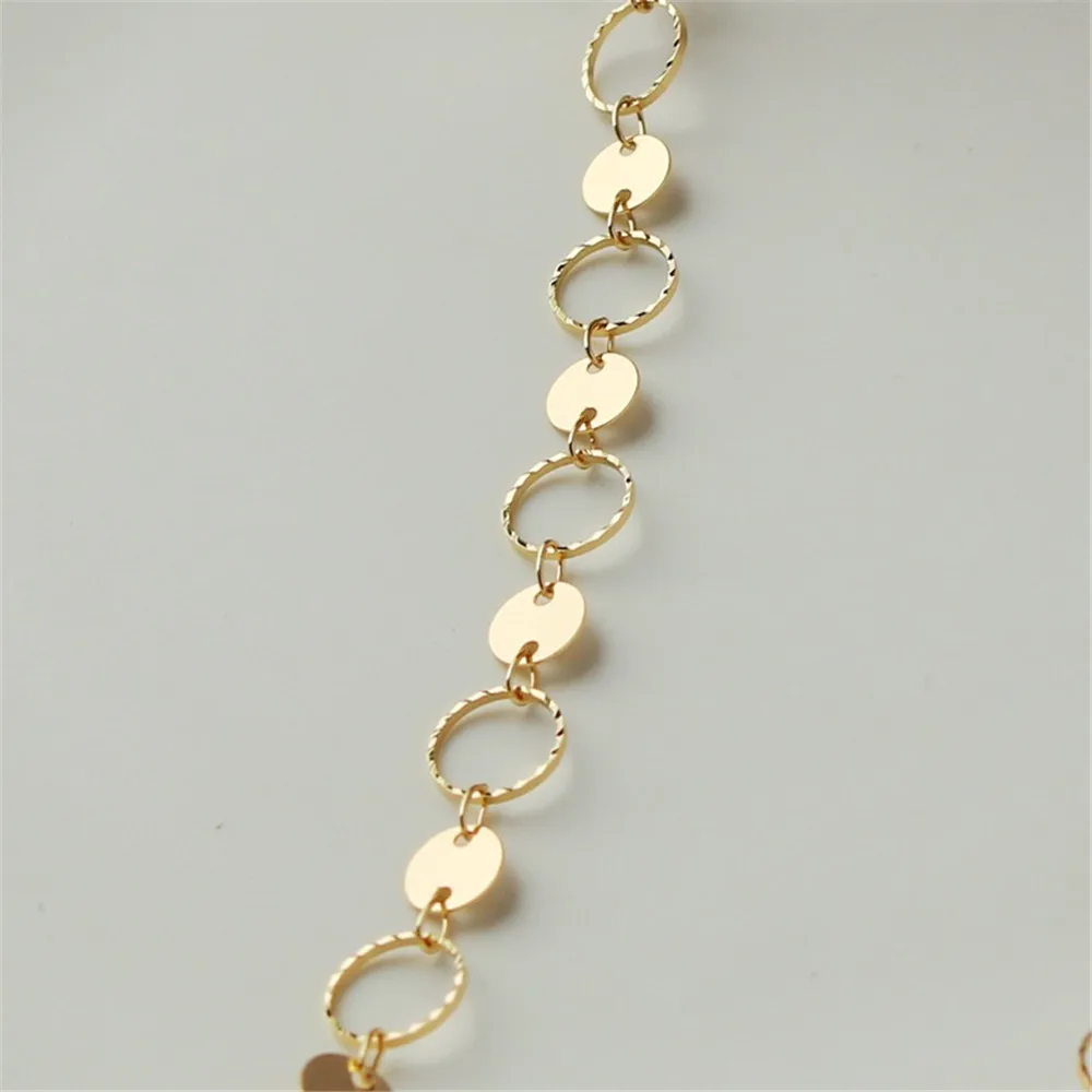 Korean Handmade Chain Circle Ring, Interlocking Loose Chain, DIY Jewelry Material, 14K Gold-wrapped