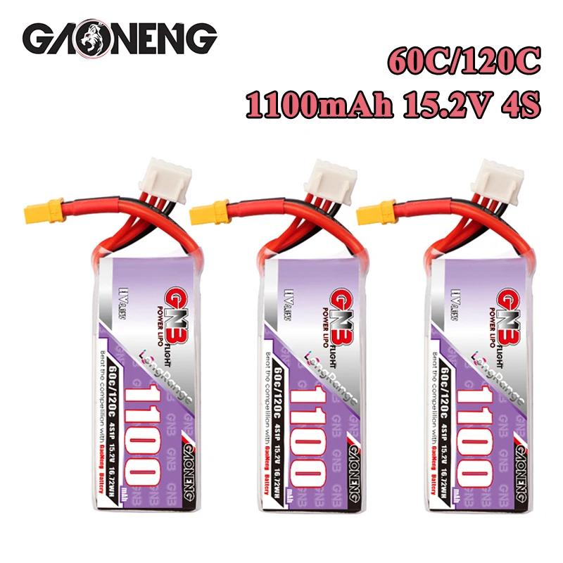 GNB 4S 15.2V 1100mAh 60C/120C Lipo Battery For RC Helicopter Quadcopter FPV Racing Drone Spare Parts HV 15.2V Battery