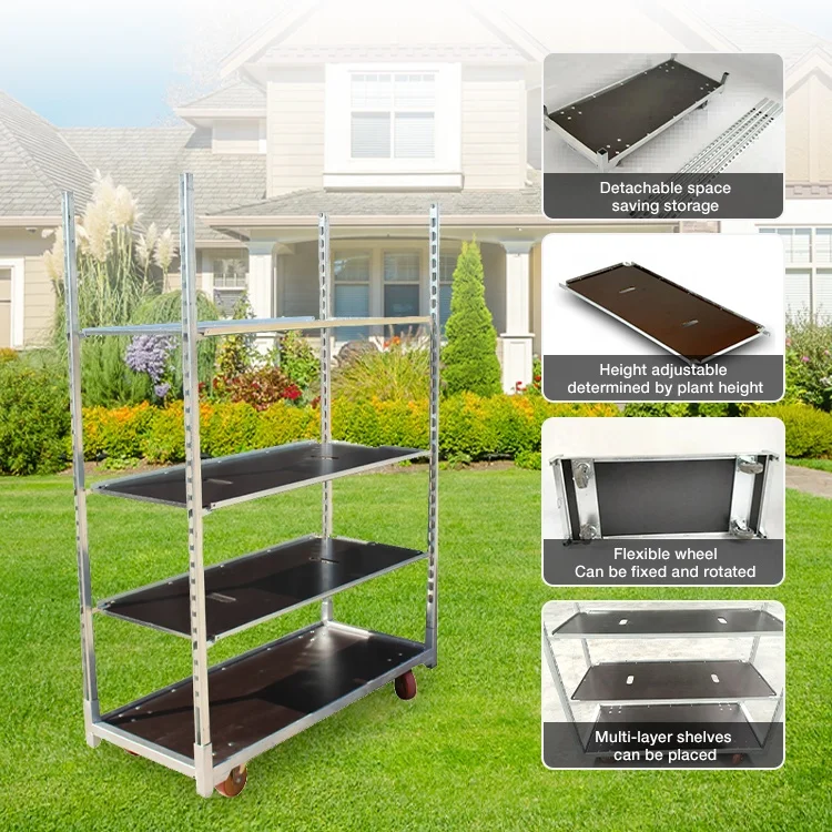 Carro danés convertible de cuatro capas Carro contenedor de plantas daneses Carro danés