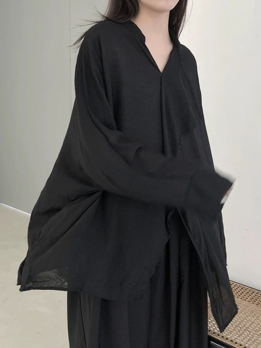 

Casual Bla Women's irt Sun Protection Top V-ne Long Sve Loose Fit Commute Sle Spring Summer New Arrival plus Size