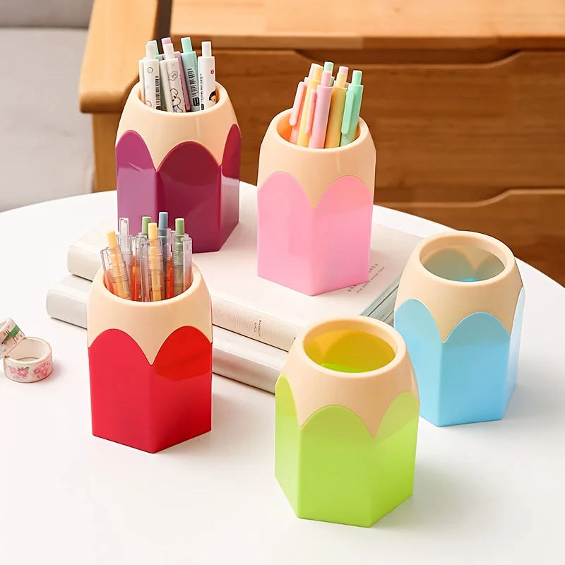 Pencil-Shaped Colorful Pen Holder