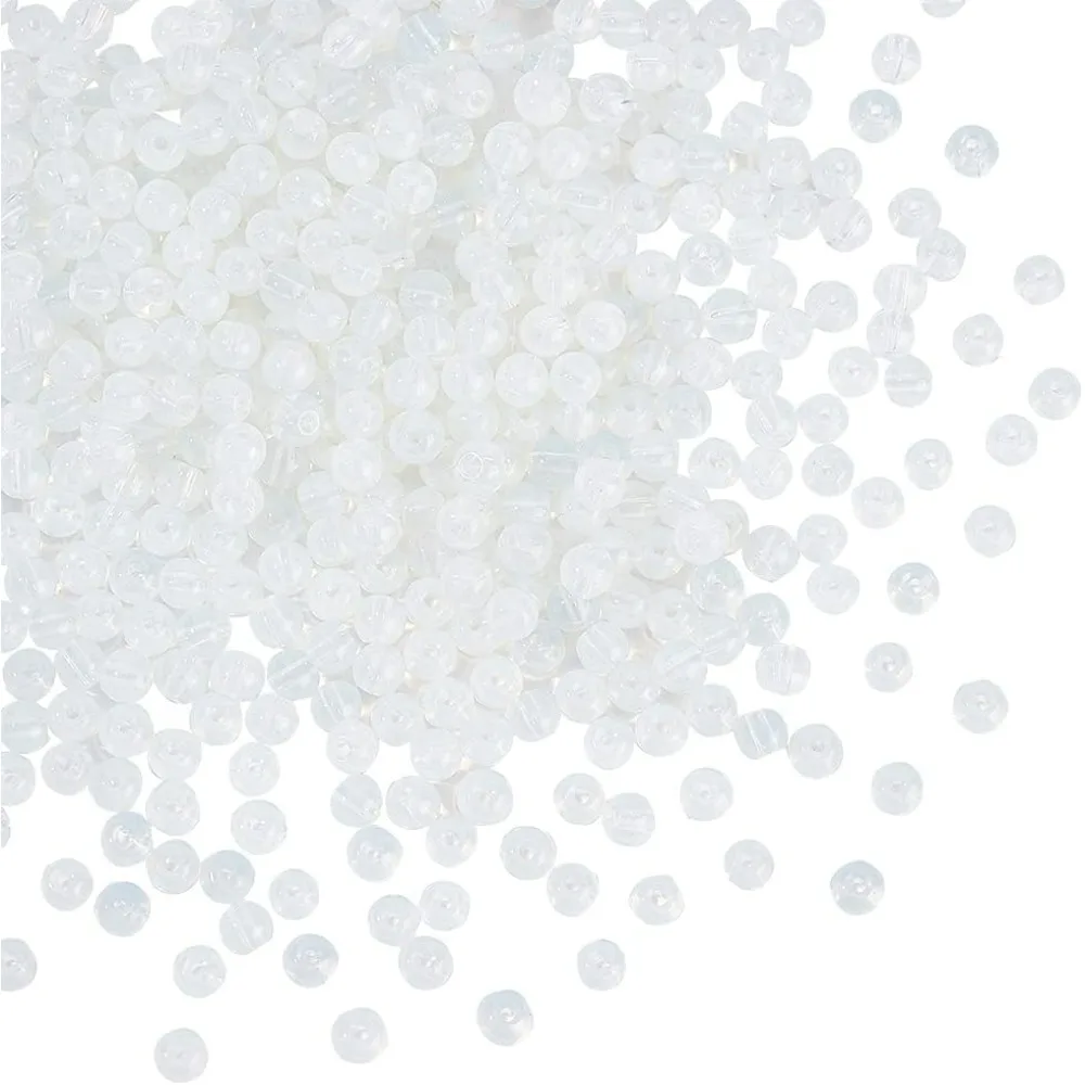 400 قطعة حبة أوباليت مستديرة طبيعة الحجر حبة الأحجار الكريمة الفواصل حبة فضفاض حجر حبة 4 مللي متر الحجر الأبيض صنع عدة