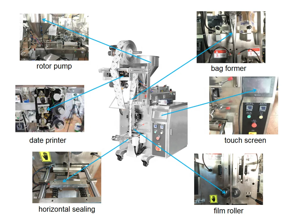 Máquina automática de embalagem e enchimento de palitos de gelatina de suco de frutas