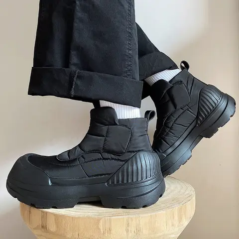 남성용 빅 헤드 스노우 부츠는 따뜻한 겨울을 유지하기 위해 두꺼운 밑창 높이 증가 여성용 스키용 방수 면화