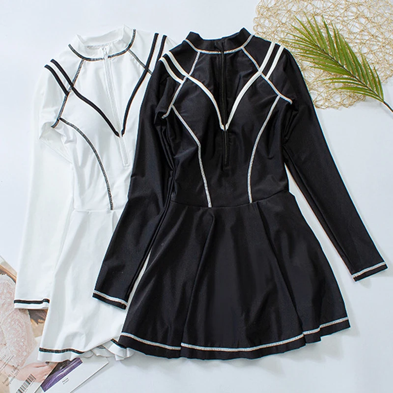 Rashguard Women Long Sleeve Swimsuit Swimming Suit Korean Swimwear Two Piece Bathing Suit Traje De Surf Mujer