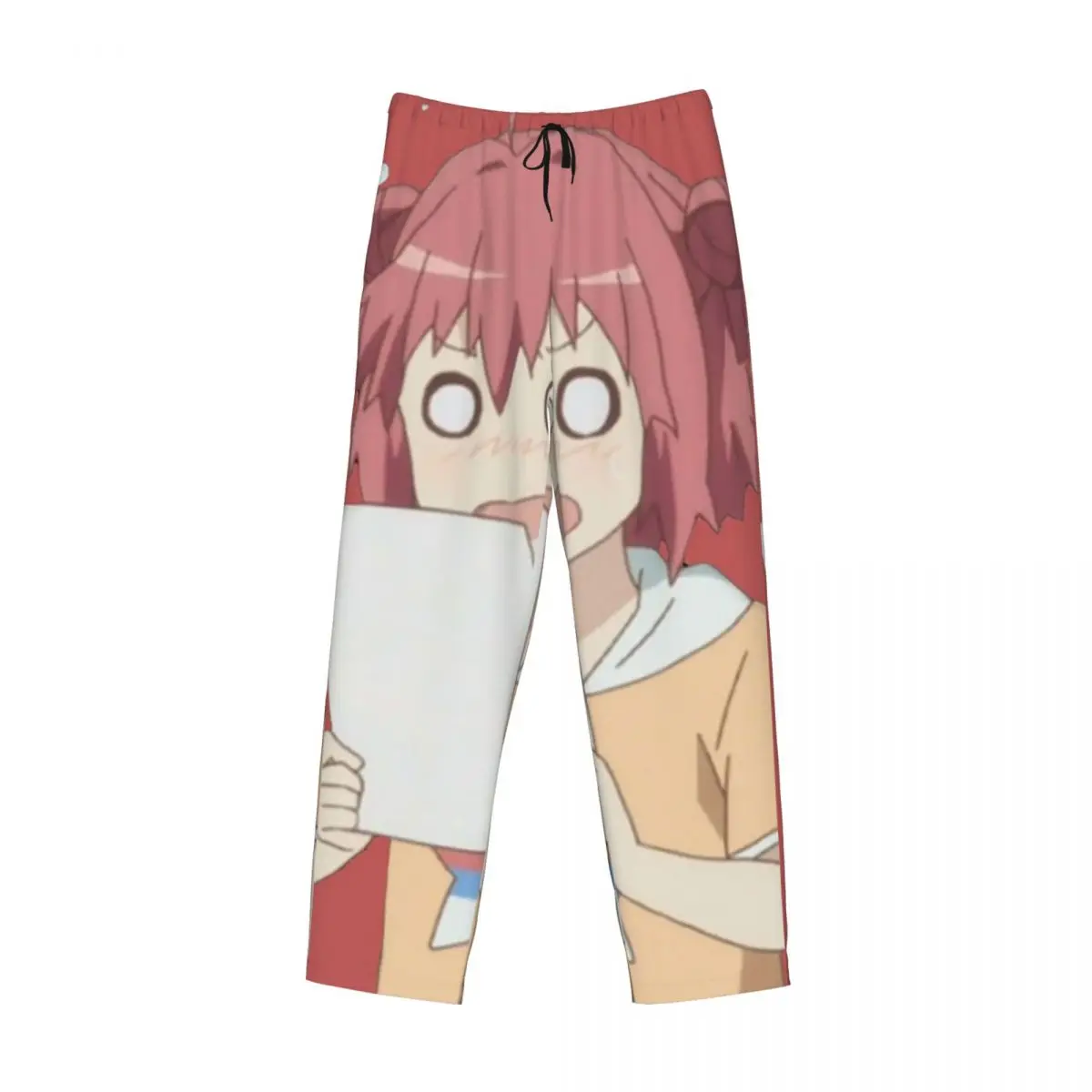 Custom Akari From Yuru Yuri Anime Pajama Pants Men Sleepwear Sleep Lounge Bottoms with Pockets